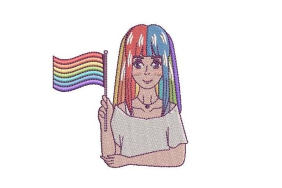 Review: Anime Girl Holding a Pride Flag for Boutique Sweatshirts
