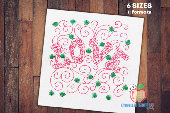 Reviewing Love Text with Swirl Pattern for Gifts